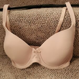 Bra delicates 34C tan with small rose in center front wpl #11935